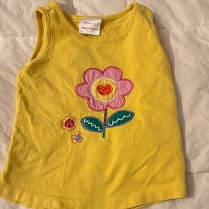 Janie and Jack Yellow Tank Top with Floral Design